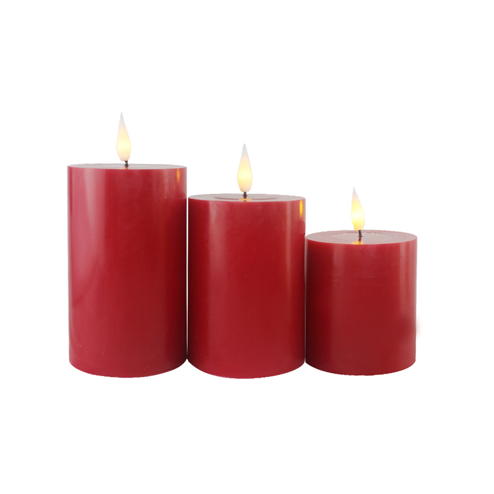 Fildişi Beyaz 3D fitil LED Flameless Mum